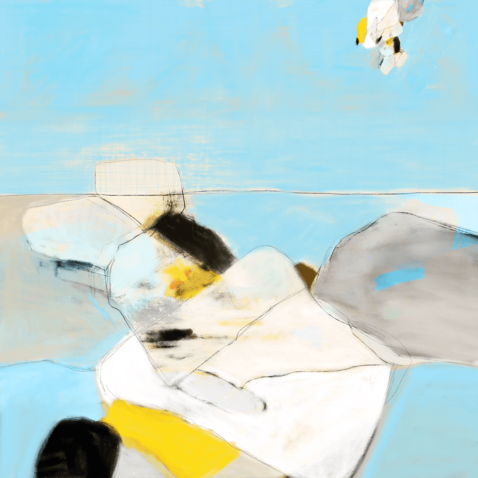 Assurément, tableau abstrait - Peinture contemporaine 40x40cm  artiste peintre Octave Pixel  galerie TACT Art abstrait & contemporain