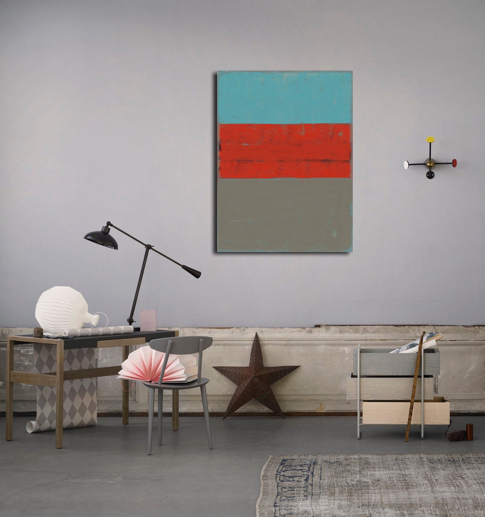  Gris rouge bleu, - Peinture abstraite  artiste peintre Ludwig Mario  galerie TACT Art abstrait & contemporain