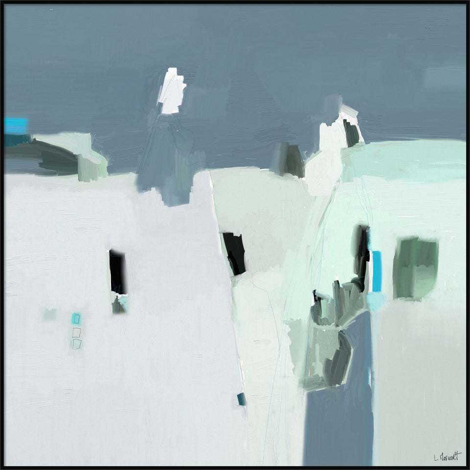 Face à Face - 709 peinture numérique digitale abstraite grise bleue verte - Peinture abstraite  artiste peintre Ludovic Mariault  galerie TACT Art abstrait & contemporain