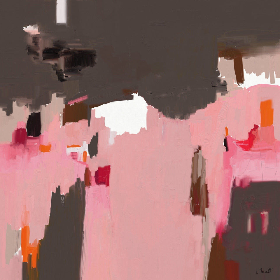 Ma muse - 711 Grand tableau abstrait carré rose marron - Peinture abstraite  artiste peintre Ludovic Mariault  galerie TACT Art abstrait & contemporain