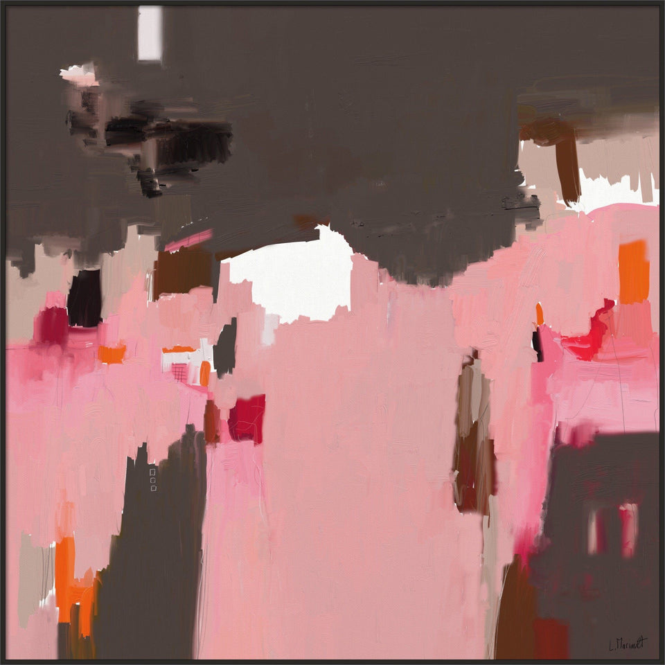 Ma muse - 711 Grand tableau abstrait carré rose marron - Peinture abstraite  artiste peintre Ludovic Mariault  galerie TACT Art abstrait & contemporain