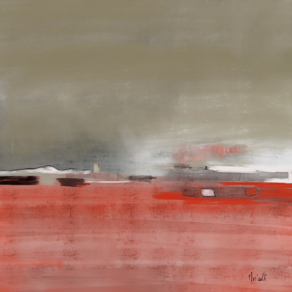 Village - paysage abstrait - Tableau abstrait  artiste peintre Ludovic Mariault  galerie TACT Art abstrait & contemporain