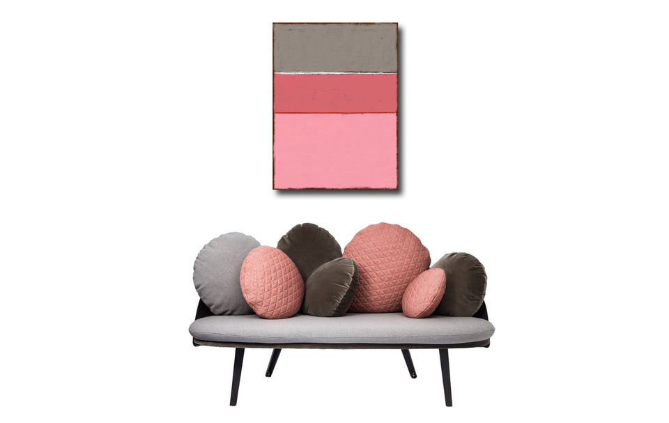 Tableau abstrait rose gris style Rothko - Tableau design artiste peintre Ludwig Mario galerie TACT Art abstrait & contemporain