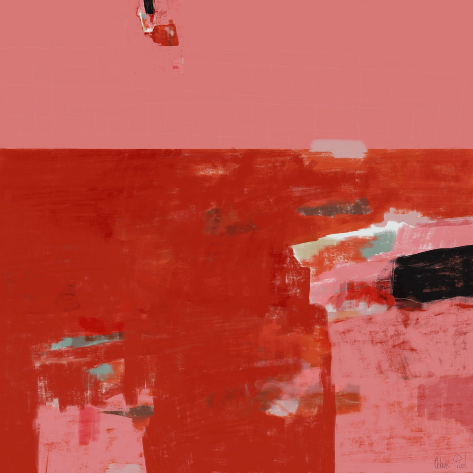  Emotion partagée - peinture abstraite rouge rose - œuvres d'art  artiste peintre Octave Pixel  galerie TACT Art abstrait & contemporain