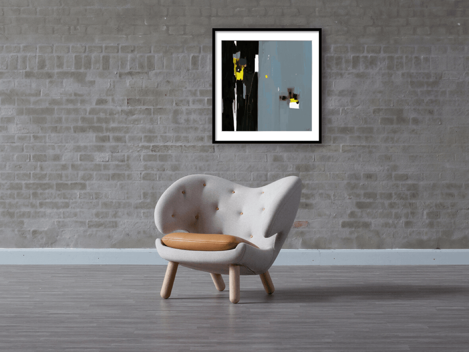  L'homme du pouvoir - 704 Tableau abstrait moderne gris noir signé par l'artiste - Peinture abstraite  artiste peintre Ludovic Mariault  galerie TACT Art abstrait & contemporain