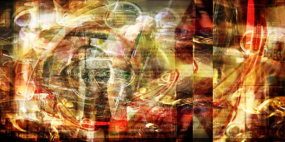 Trouble mind - Photo montage en Édition limitée - Collage graphic design artiste Marc Doulat galerie TACT Art abstrait & contemporain