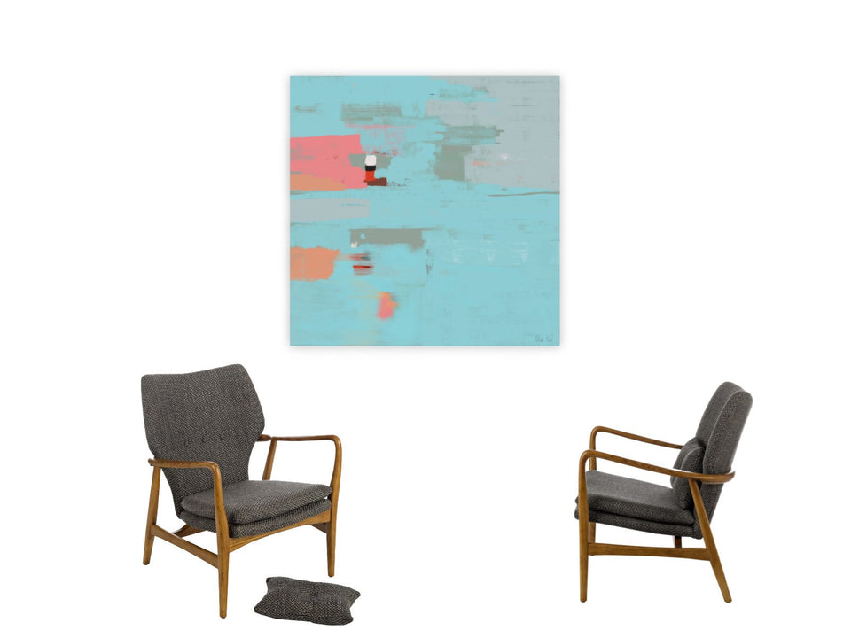 Peinture numérique contemporaine abstraite couleur bleu - Peinture abstraite  artiste peintre Octave Pixel  galerie TACT Art abstrait & contemporain