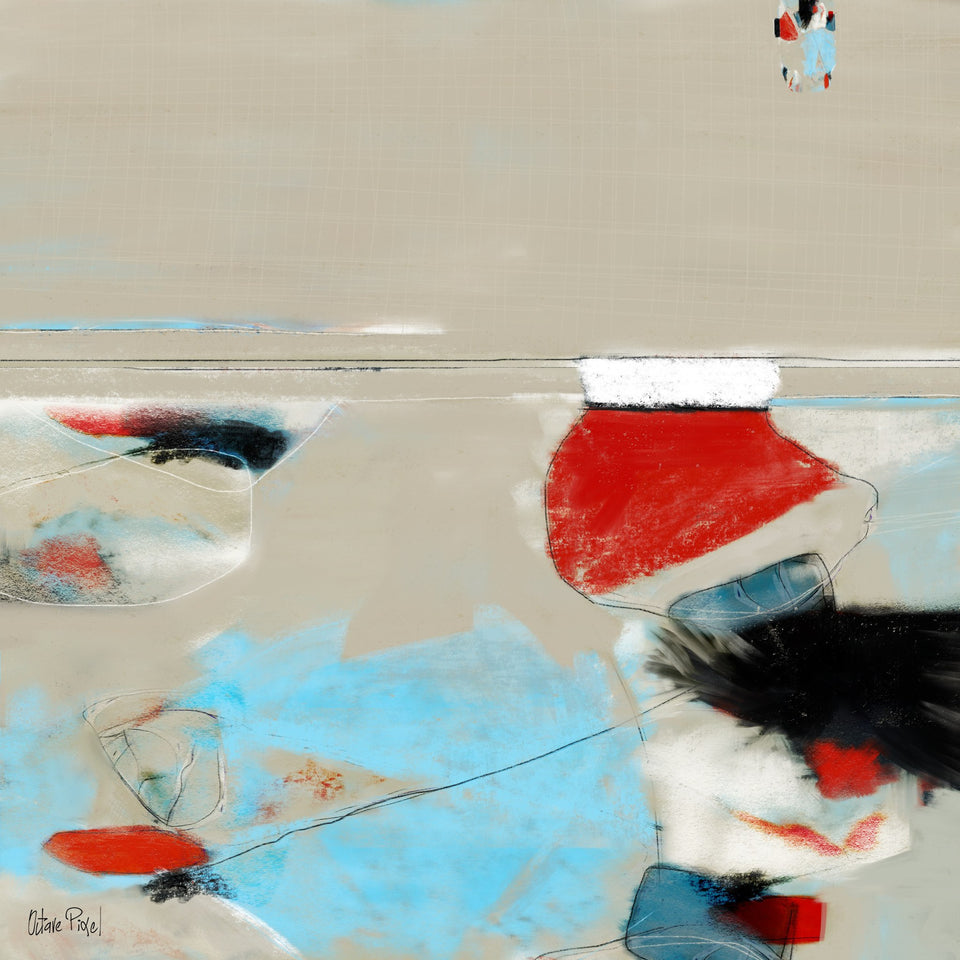 Après toi, tableau abstrait - Tableaux design 40x40cm  artiste peintre Octave Pixel  galerie TACT Art abstrait & contemporain