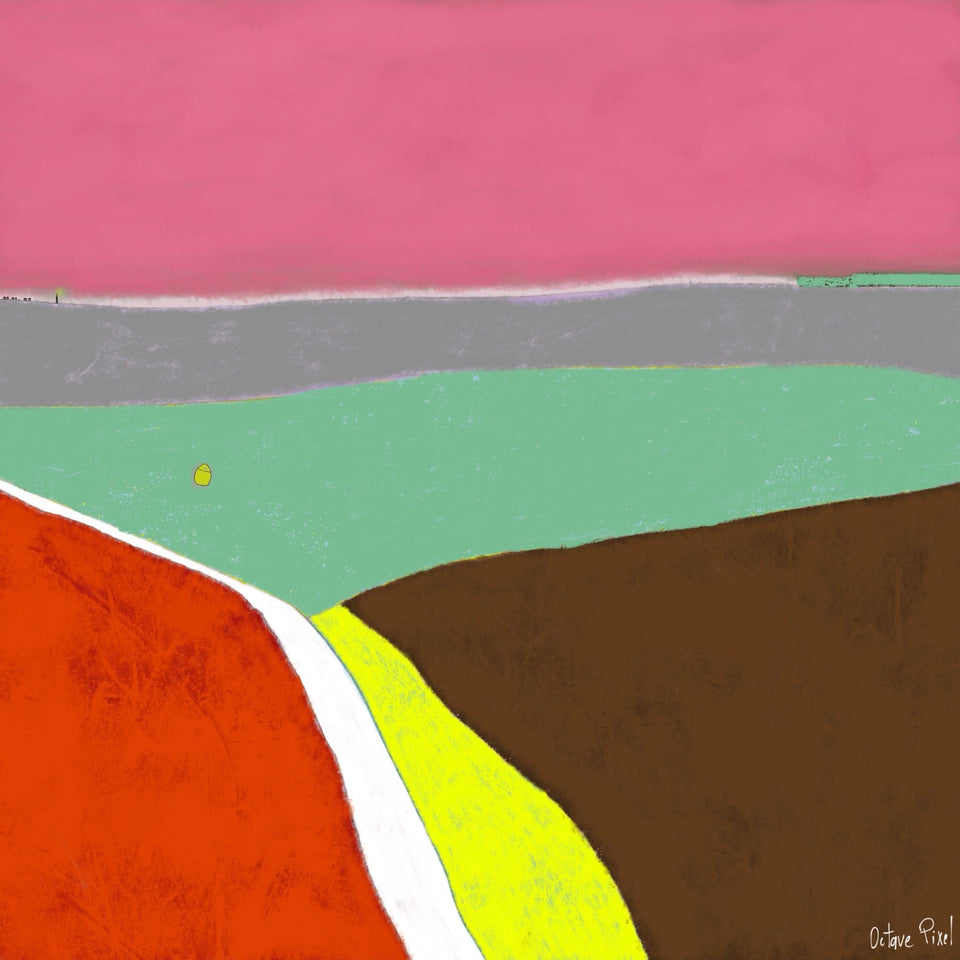  Doute, paysage abstrait - Peinture paysage 80/80 cm  artiste peintre Octave Pixel  galerie TACT Art abstrait & contemporain