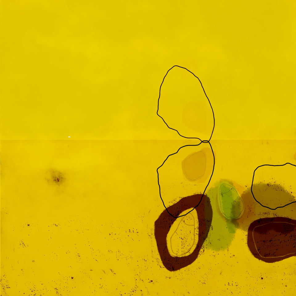  Yellow rocks, tableau abstrait - Œuvres d'art  artiste peintre Octave Pixel  galerie TACT Art abstrait & contemporain