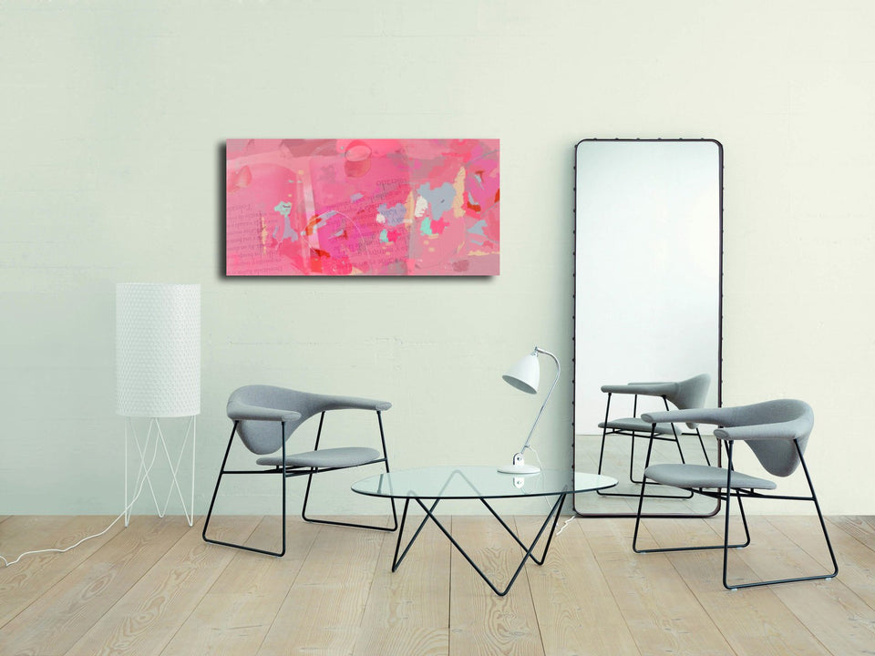 Saveur partagée tableau abstrait rose - Tableau design artiste peintre Octave Pixel galerie TACT Art abstrait & contemporain