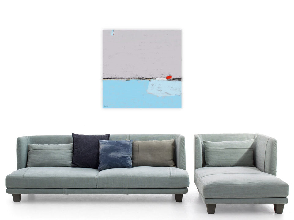 tableau abstrait "blue-remembers" - Tableau moderne  artiste peintre Octave Pixel  galerie TACT Art abstrait & contemporain