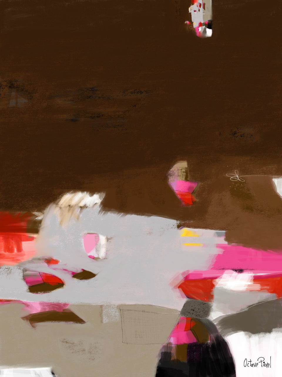 Partage, peinture abstraite - Œuvres d'art artiste peintre Octave Pixel galerie TACT Art abstrait & contemporain