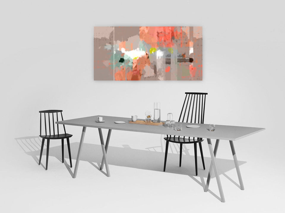 Peinture numérique style abstrait couleurs rose saumon terracotta - Tableau design artiste peintre Octave Pixel galerie TACT Art abstrait & contemporain