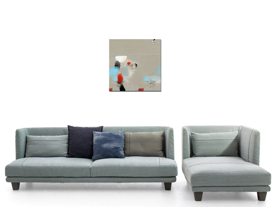 Juste après, tableau abstrait - tableau contemporain 100x100cm artiste peintre Octave Pixel galerie TACT Art abstrait & contemporain