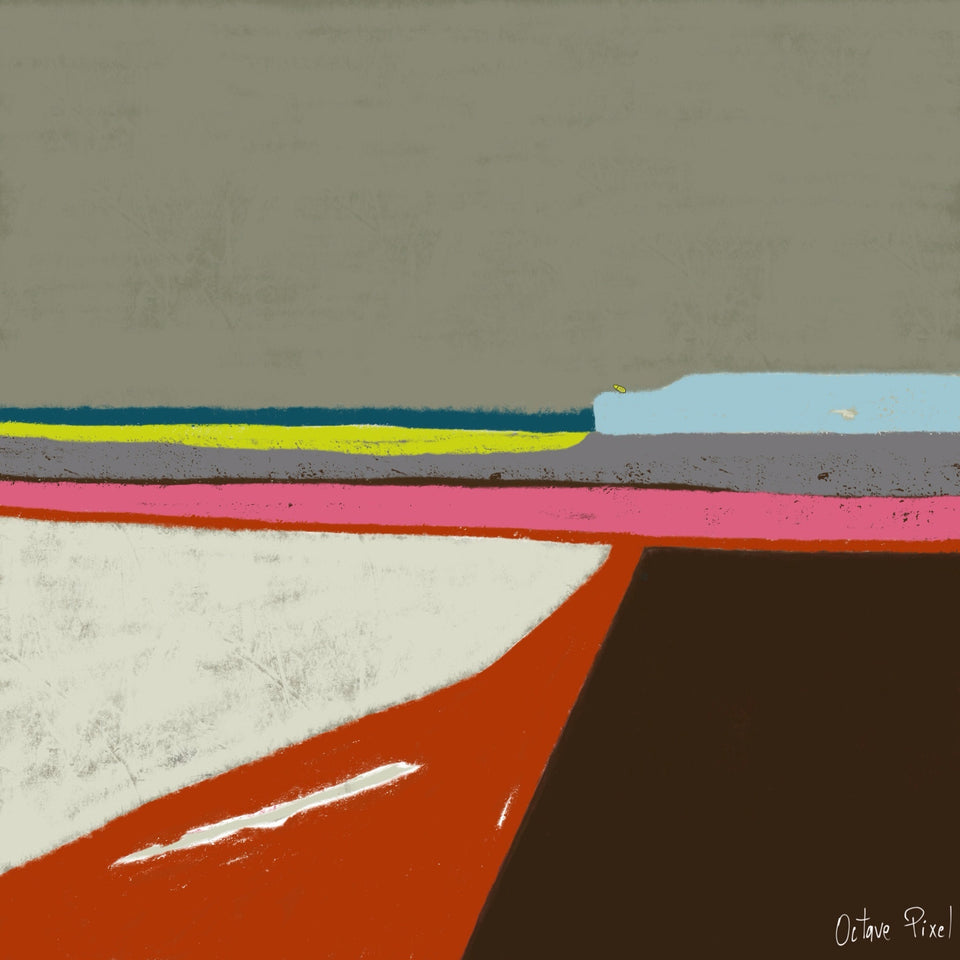 Souvenir, paysage abstrait - Peinture paysage artiste peintre Octave Pixel galerie TACT Art abstrait & contemporain