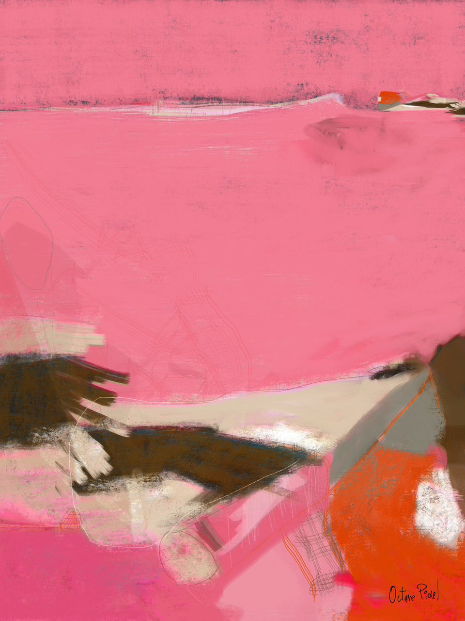 Intimité - Peinture originale 100x75cm  artiste peintre Octave Pixel  galerie TACT Art abstrait & contemporain