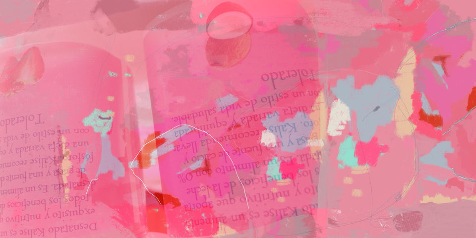 Saveur partagée tableau abstrait rose - Tableau design artiste peintre Octave Pixel galerie TACT Art abstrait & contemporain