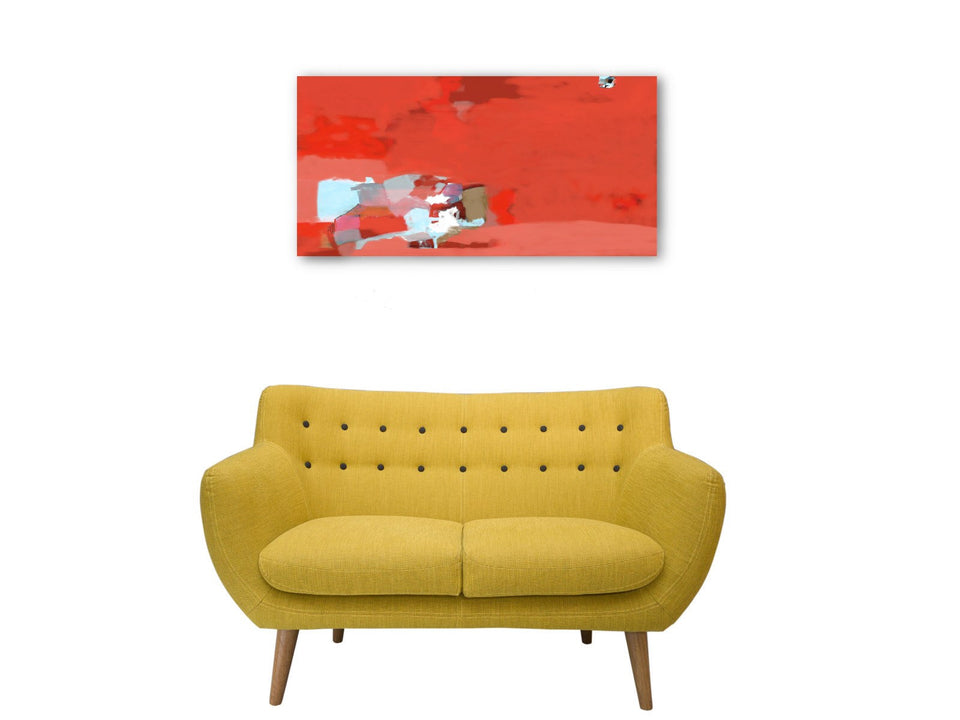  Peinture moderne rouge terracotta - Tableau design  artiste peintre Octave Pixel  galerie TACT Art abstrait & contemporain