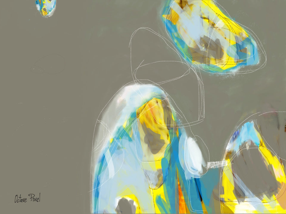 Le passage, tableau abstrait - Peintures modernes 100x75 cm artiste peintre Octave Pixel galerie TACT Art abstrait & contemporain