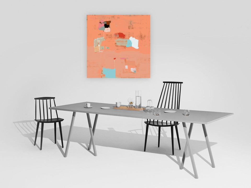 Peinture numérique style abstrait couleurs rose saumon terracotta - Peinture abstraite  artiste peintre Octave Pixel  galerie TACT Art abstrait & contemporain