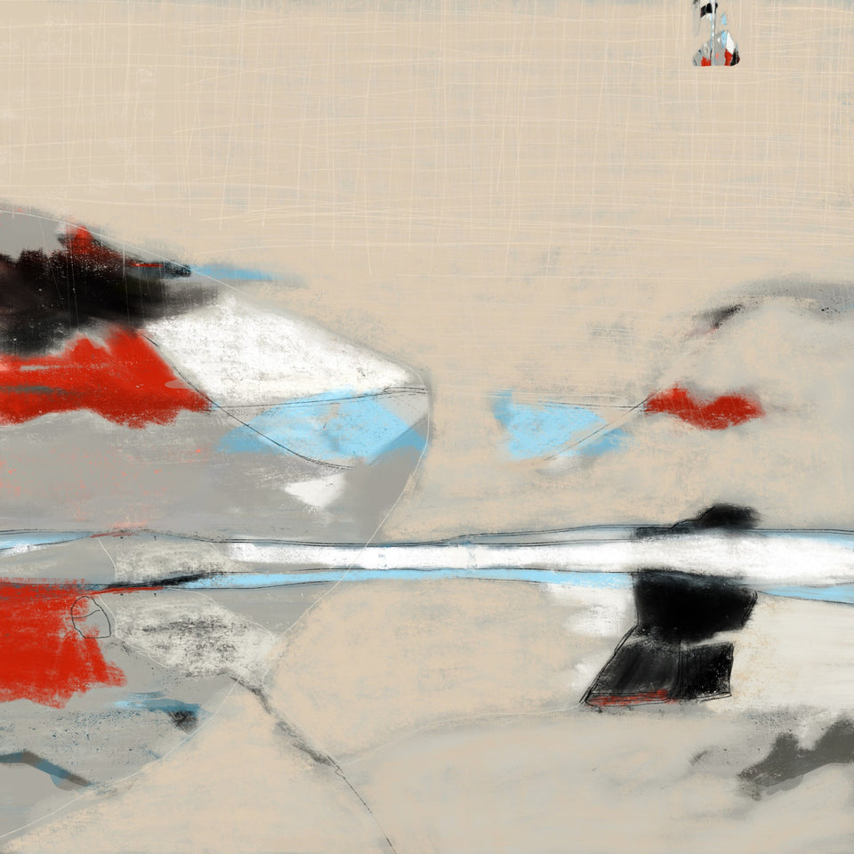 Réfléchir, peinture abstraite - Tableau abstrait artiste peintre Octave Pixel galerie TACT Art abstrait & contemporain