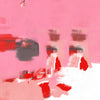 Peinture abstraite aux nuances de couleurs rose rouge