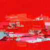 Rencontre, peinture abstraite rouge