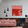 Emotion partagée - peinture abstraite rouge rose