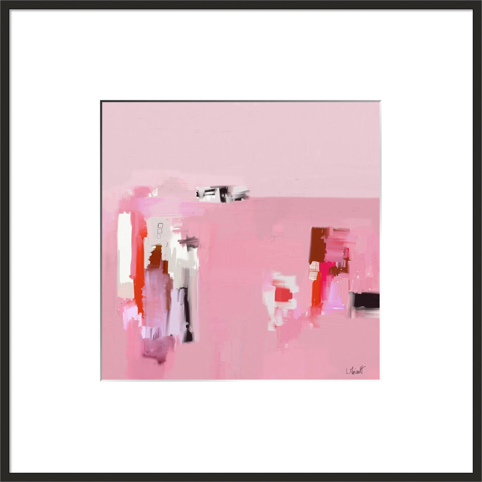  Le point de rencontre - 705 peinture abstraite rose - Peinture abstraite  artiste peintre Ludovic Mariault  galerie TACT Art abstrait & contemporain