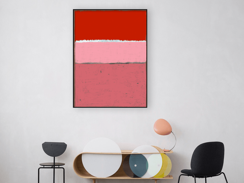  Paysage rose rouge, peinture abstraite style Rothko - Œuvres d'art  artiste peintre Ludwig Mario  galerie TACT Art abstrait & contemporain