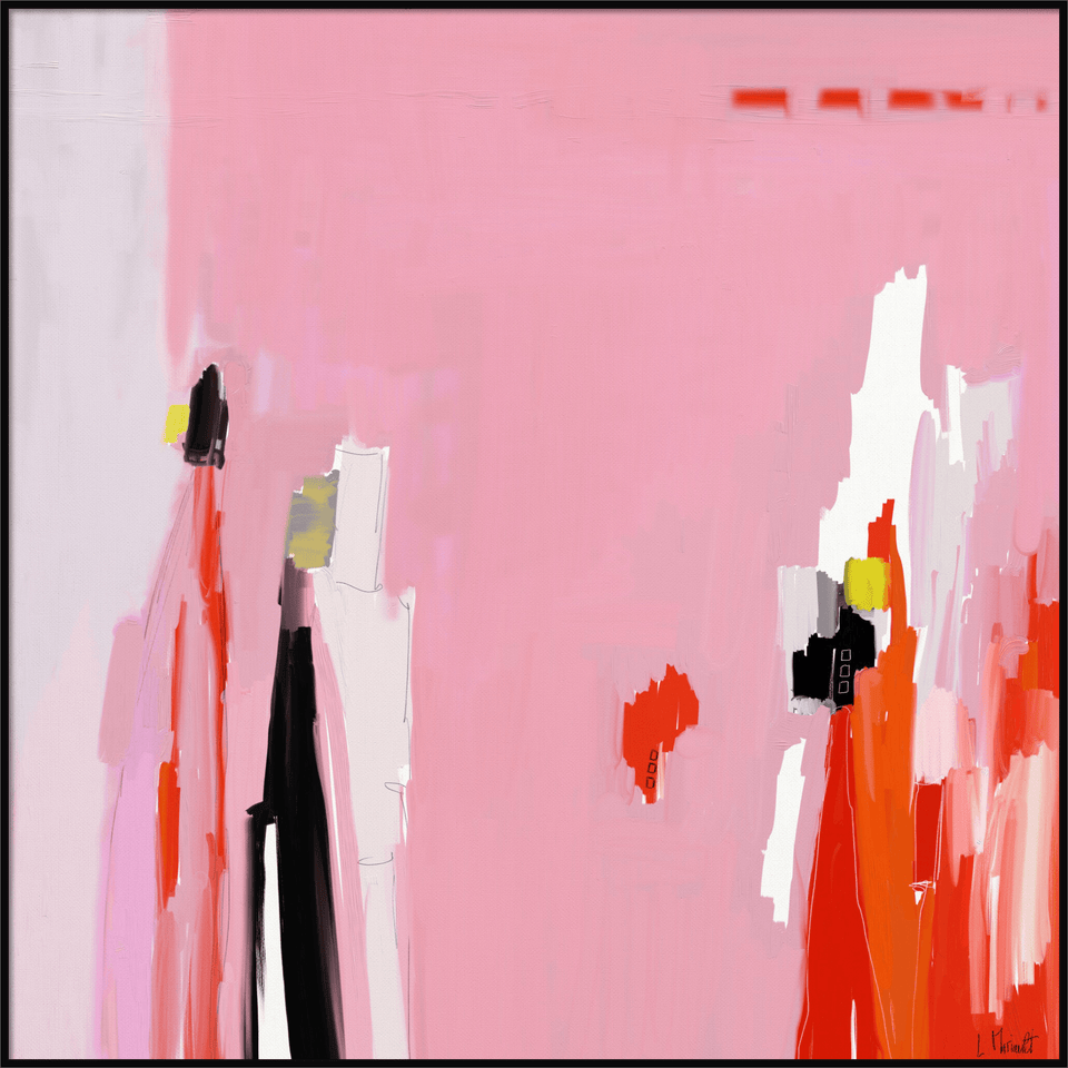  Géopolitique - 706 Peinture abstraite moderne rose orange noire - Peinture abstraite  artiste peintre Ludovic Mariault  galerie TACT Art abstrait & contemporain