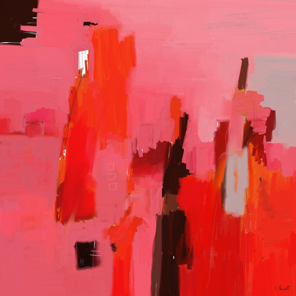  Versatilité - 710 peinture numérique digitale abstraite Rouge rose grise - Peinture abstraite  artiste peintre Ludovic Mariault  galerie TACT Art abstrait & contemporain