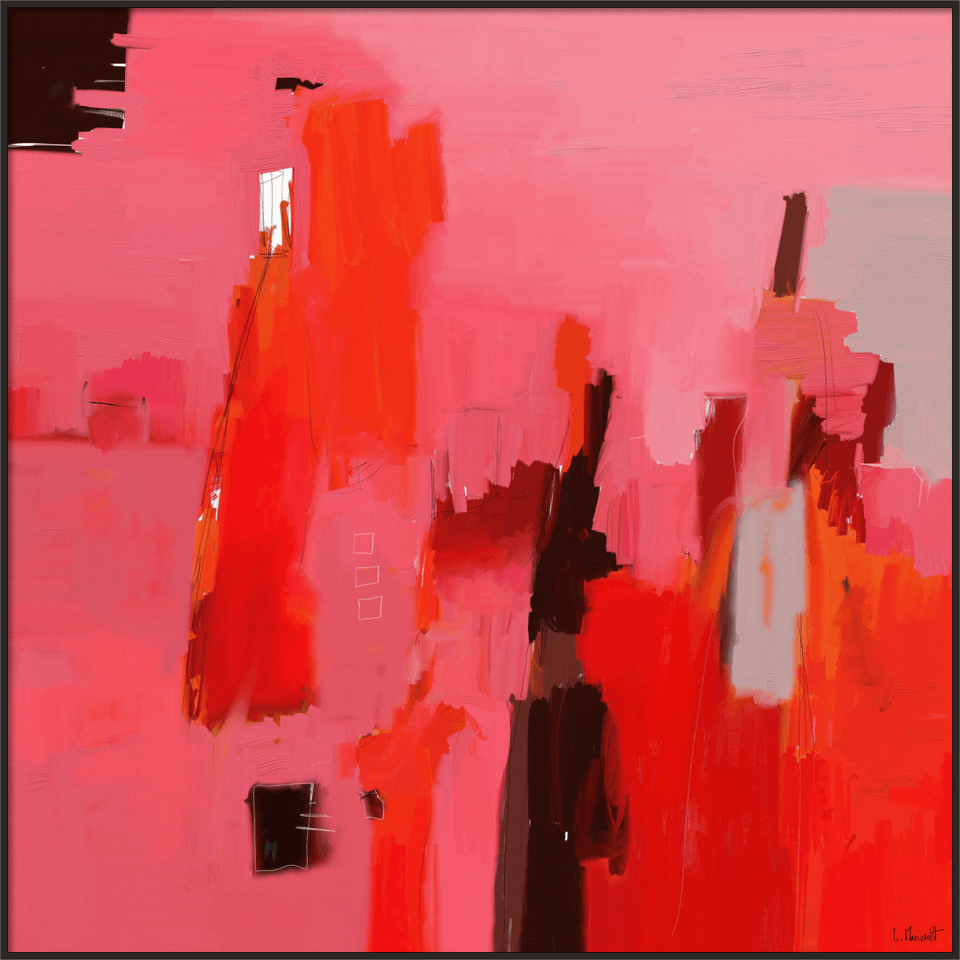  Versatilité - 710 peinture numérique digitale abstraite Rouge rose grise - Peinture abstraite  artiste peintre Ludovic Mariault  galerie TACT Art abstrait & contemporain