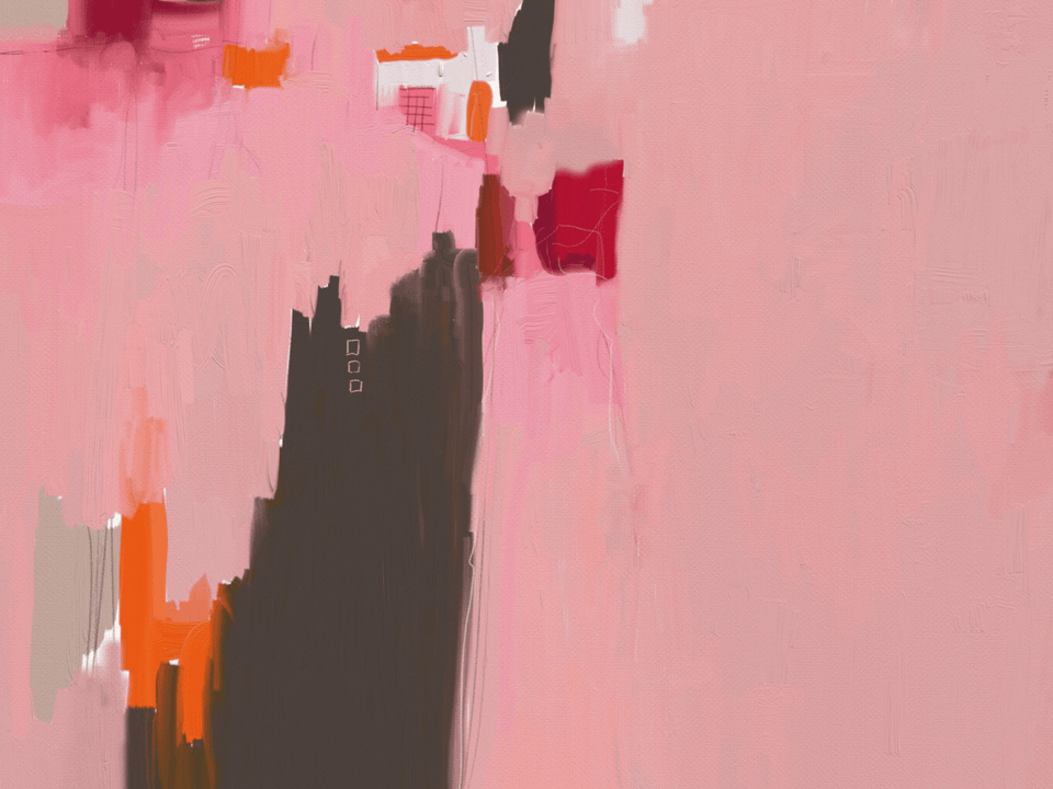  Ma muse - 711 Grand tableau abstrait carré rose marron - Peinture abstraite  artiste peintre Ludovic Mariault  galerie TACT Art abstrait & contemporain