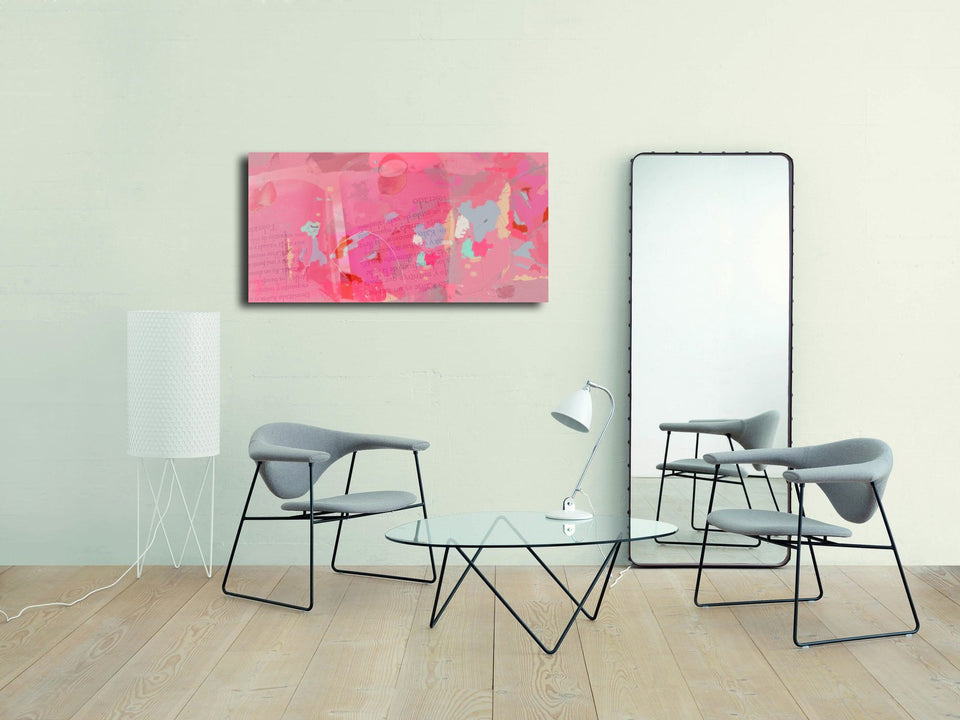  Saveur partagée tableau abstrait rose - Tableau design  artiste peintre Octave Pixel  galerie TACT Art abstrait & contemporain
