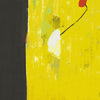 Cœur battant - peinture moderne jaune gris noir