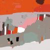 Paysage abstrait coloré orange gris ocre