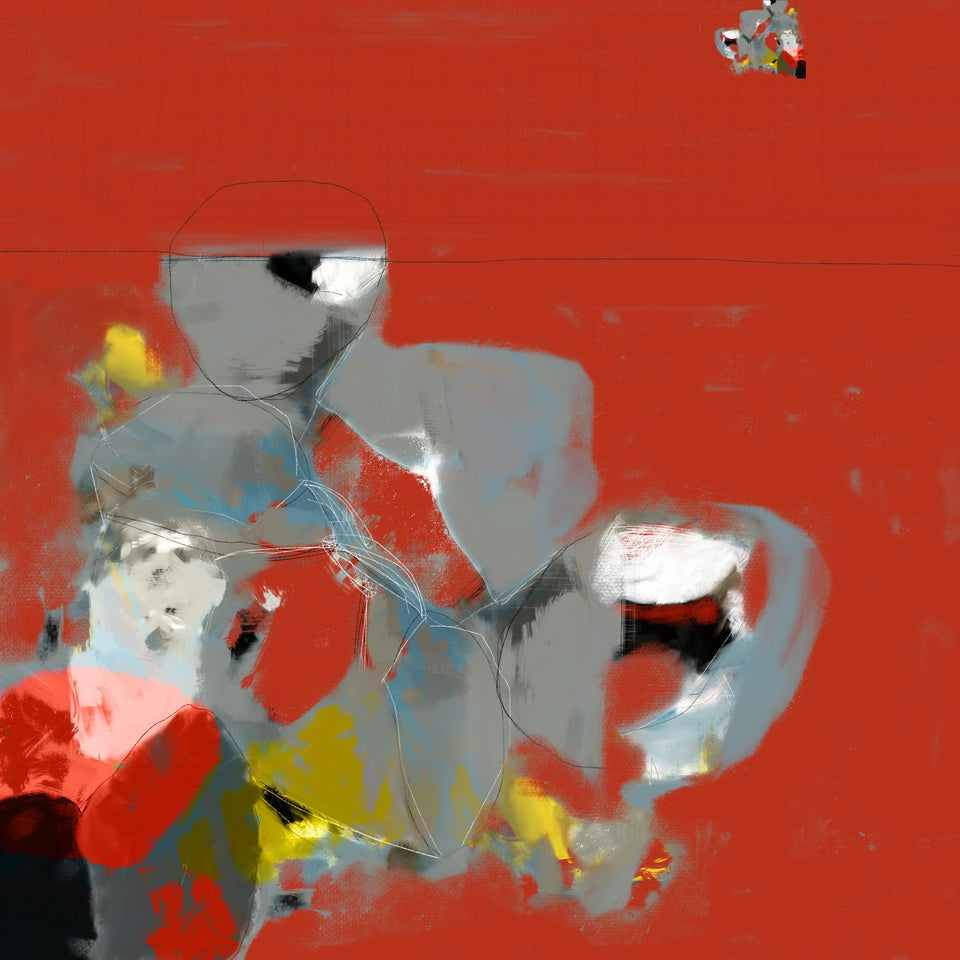  Rouge dedans, tableau abstrait - Œuvres d'art  artiste peintre Octave Pixel  galerie TACT Art abstrait & contemporain