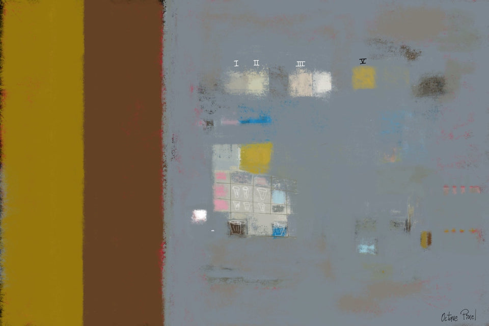  Le repas, - Peintures 100x75cm  artiste peintre Octave Pixel  galerie TACT Art abstrait & contemporain