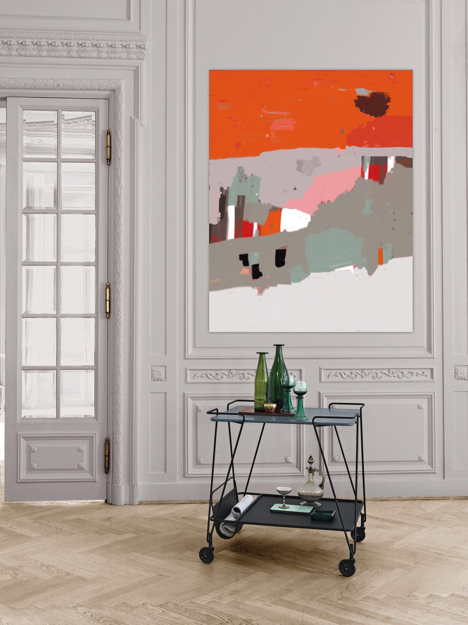  Paysage abstrait coloré orange gris ocre - Œuvres d'art  artiste peintre Octave Pixel  galerie TACT Art abstrait & contemporain