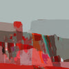 Montagne Paysage abstrait coloré rouge gris
