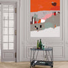 Paysage abstrait coloré orange gris ocre