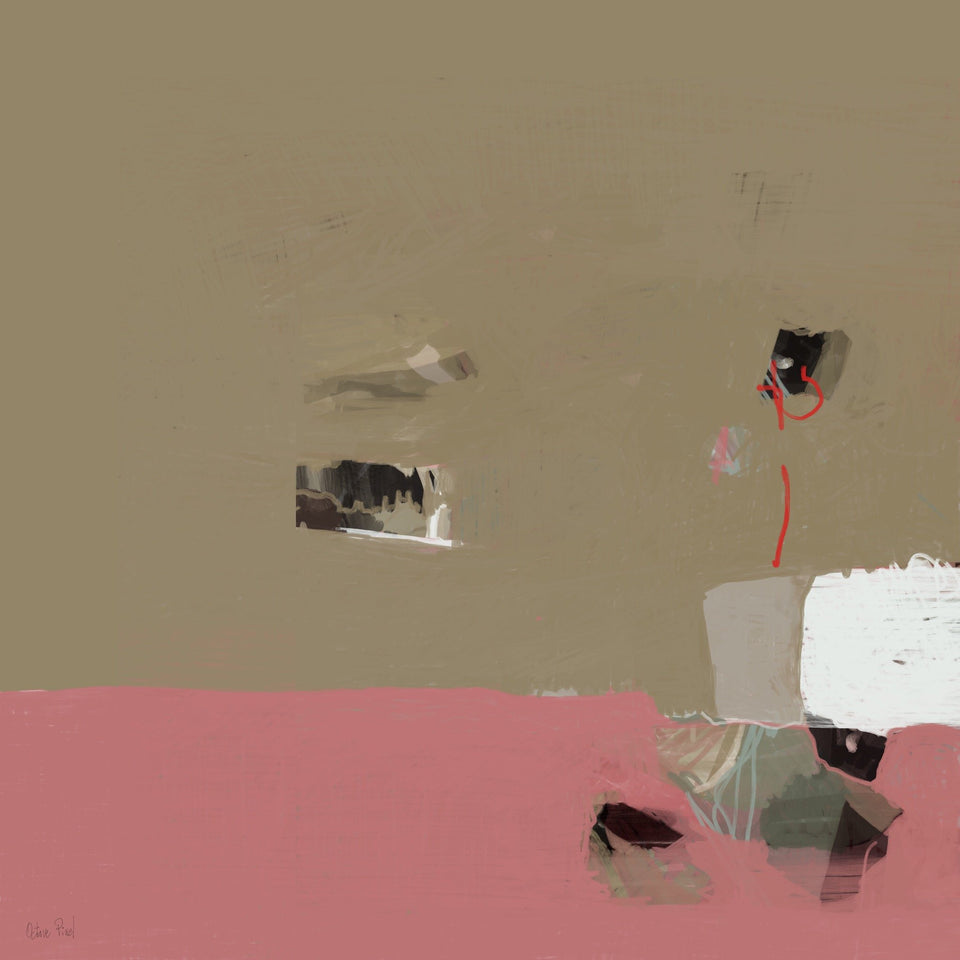  Rencontre - peinture abstraite rose beige - œuvres d'art  artiste peintre Octave Pixel  galerie TACT Art abstrait & contemporain