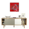 Petit pas doux - tableau abstrait rouge Déco intérieur