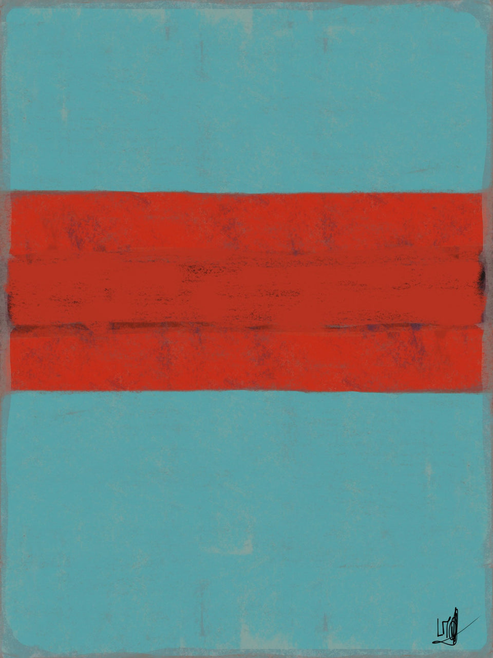  Rouge sur bleu de bleu, style Rothko - Œuvres d'art  artiste peintre Ludwig Mario  galerie TACT Art abstrait & contemporain