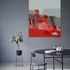 Montagne - PAYSAGE ABSTRAIT COLORÉ ROUGE GRIS