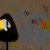 L'arbre long jaune, tableau abstrait